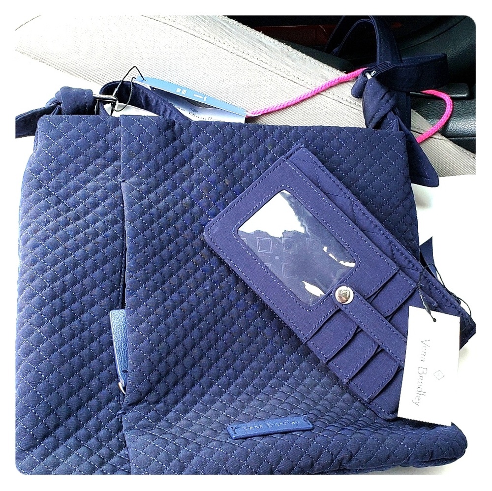 Navy blue Vera Bradley hipster and matching wallet